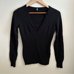 United Colors Of Benetton Black V-Neck Sweater